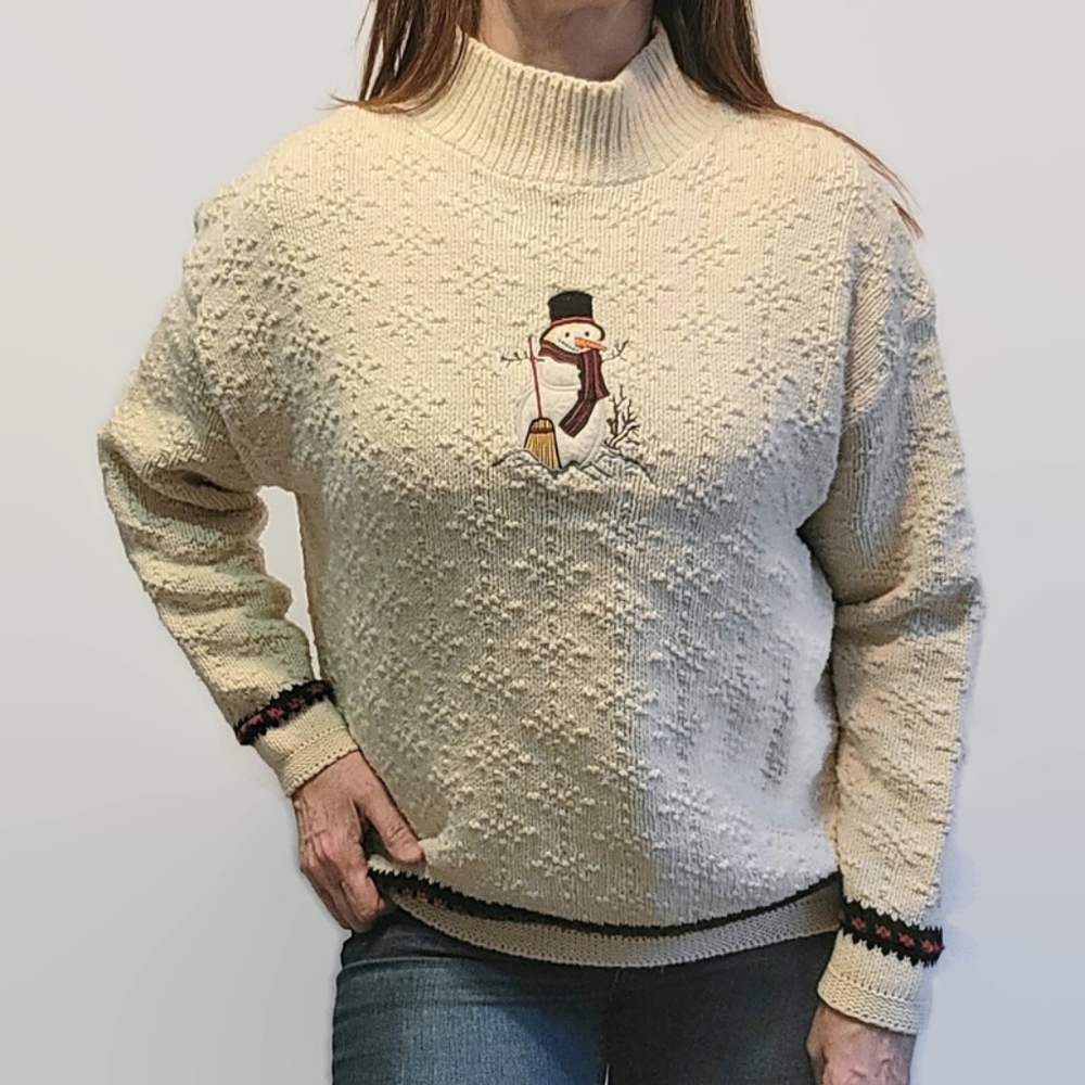 Vintage Oversized Snowman Sweater